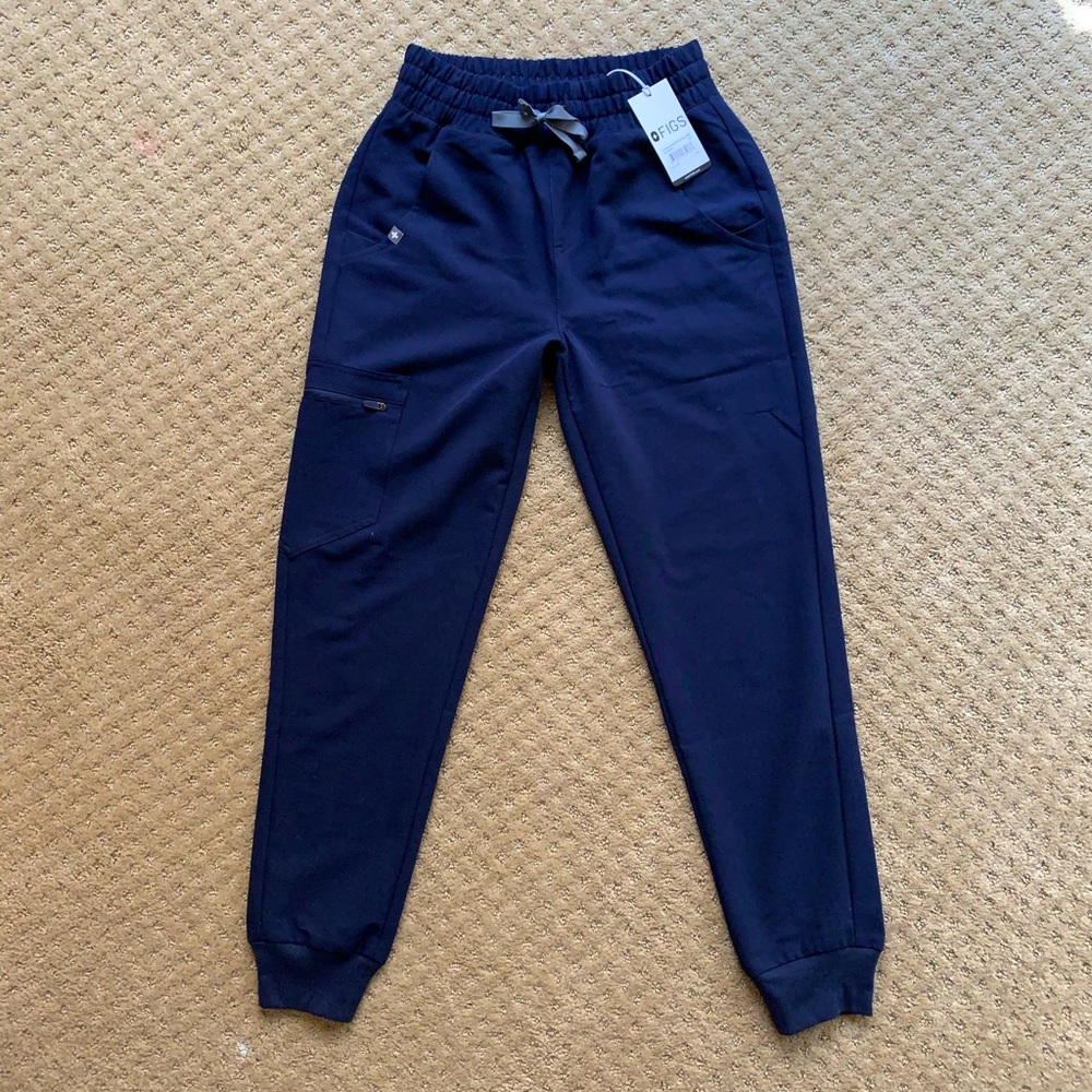 NWT FIGS High Waisted Zamora Navy Joggers XXS XS P
